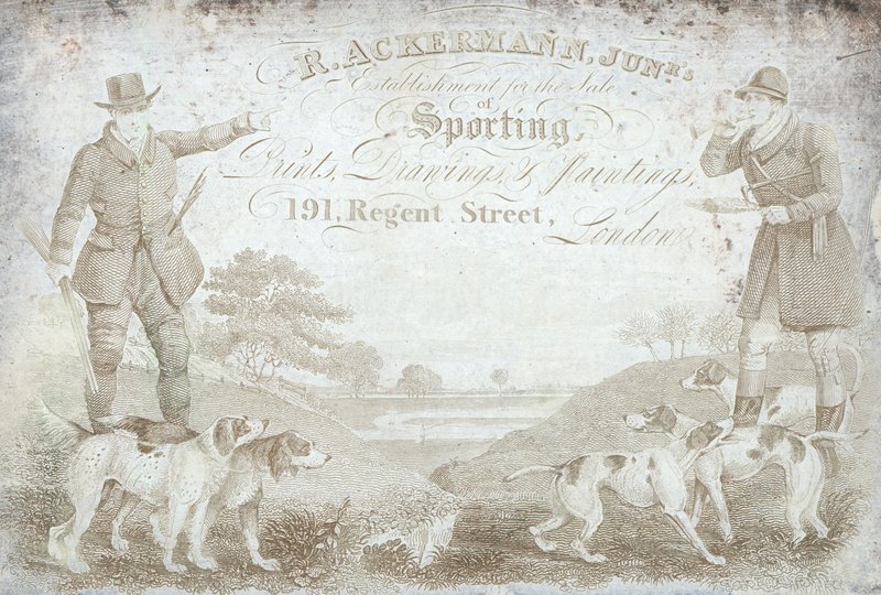 R Ackermann, Junior, 191 Regent Street, handelskaart door English School