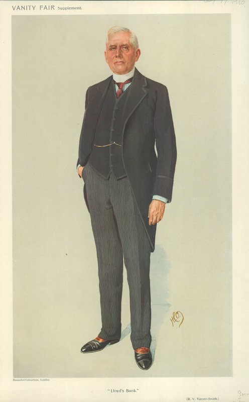 R V Vassar-Smith, Lloyds Bank, 20 juli 1910, Vanity Fair cartoon door English School