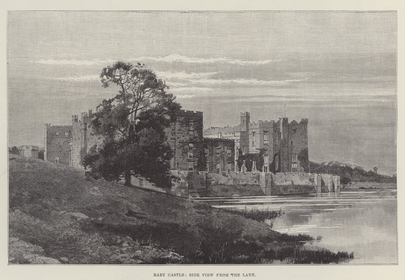 Raby Castle, Zijaanzicht vanaf het Meer door English School