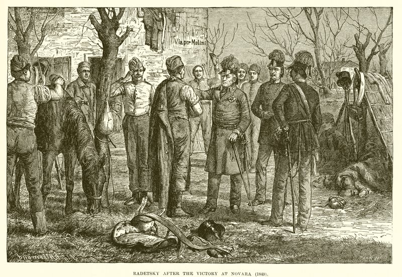 Radetsky na de overwinning bij Novara (1849) door English School