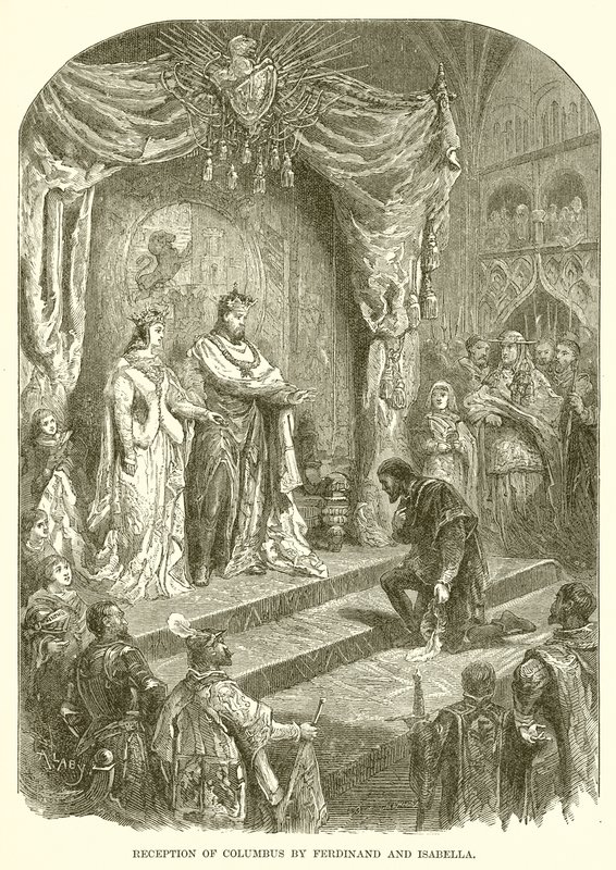 Ontvangst van Columbus door Ferdinand en Isabella door English School