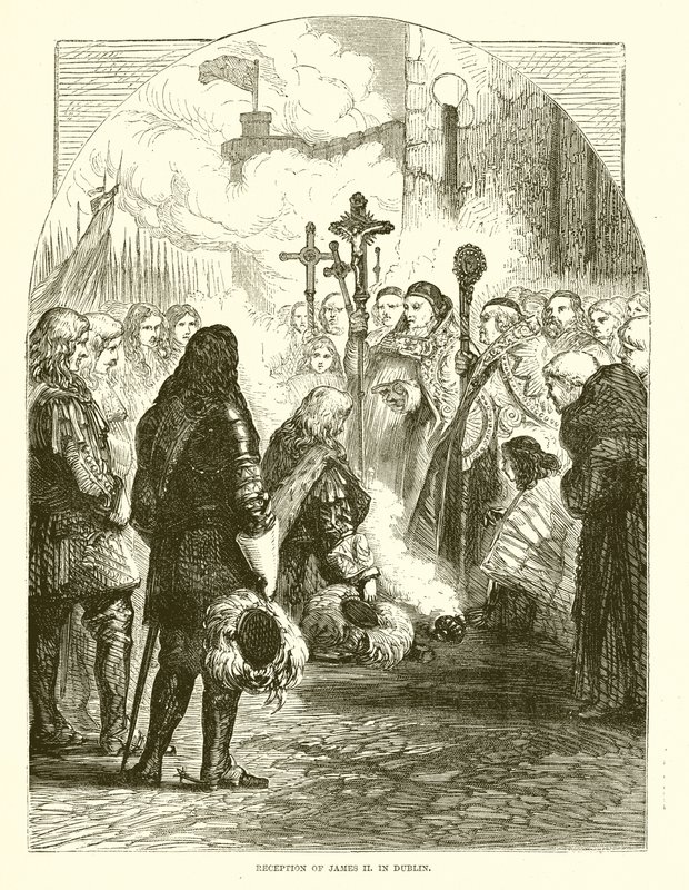 Ontvangst van Jacobus II in Dublin door English School