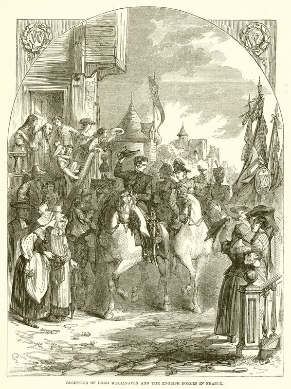 Ontvangst van Lord Wellington en de Engelse troepen in Frankrijk door English School