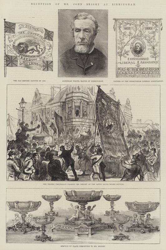 Ontvangst van de heer John Bright in Birmingham door English School