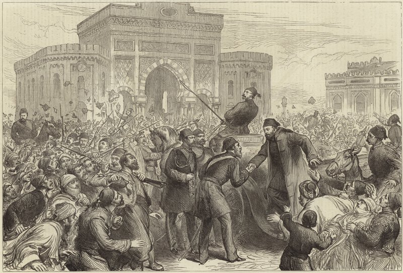 Ontvangst van Osman Pasha bij de Serskierate door English School