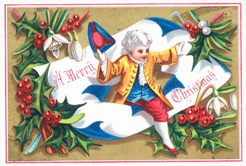 Regency heer, kerstkaart door English School