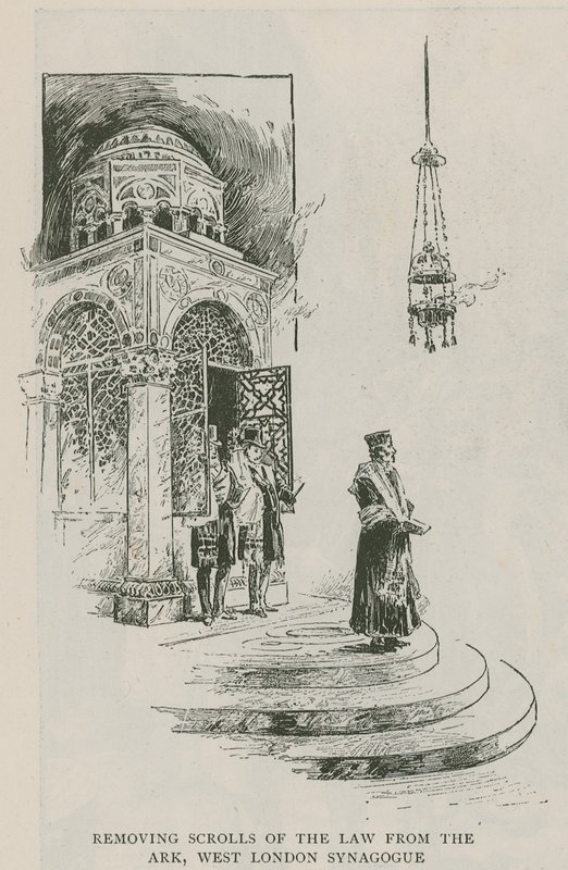 Het Verwijderen van de Rollen van de Wet uit de Ark, West London Synagoge door English School