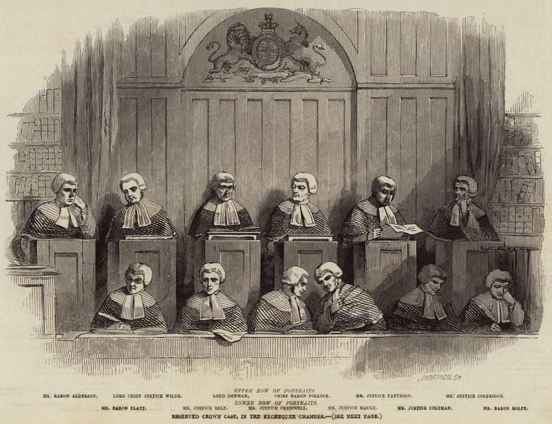 Gereserveerde Kroonzaak, in de Exchequer Kamer (gravure) door English School