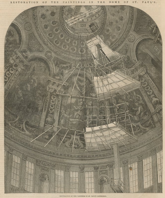 Restauratie van de schilderijen in de koepel van St Paul