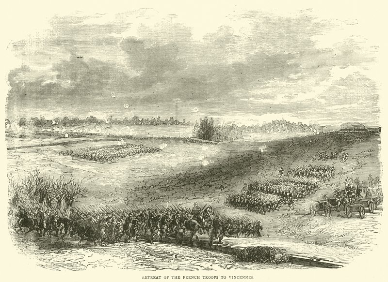 Terugtocht van de Franse troepen naar Vincennes, december 1870 door English School