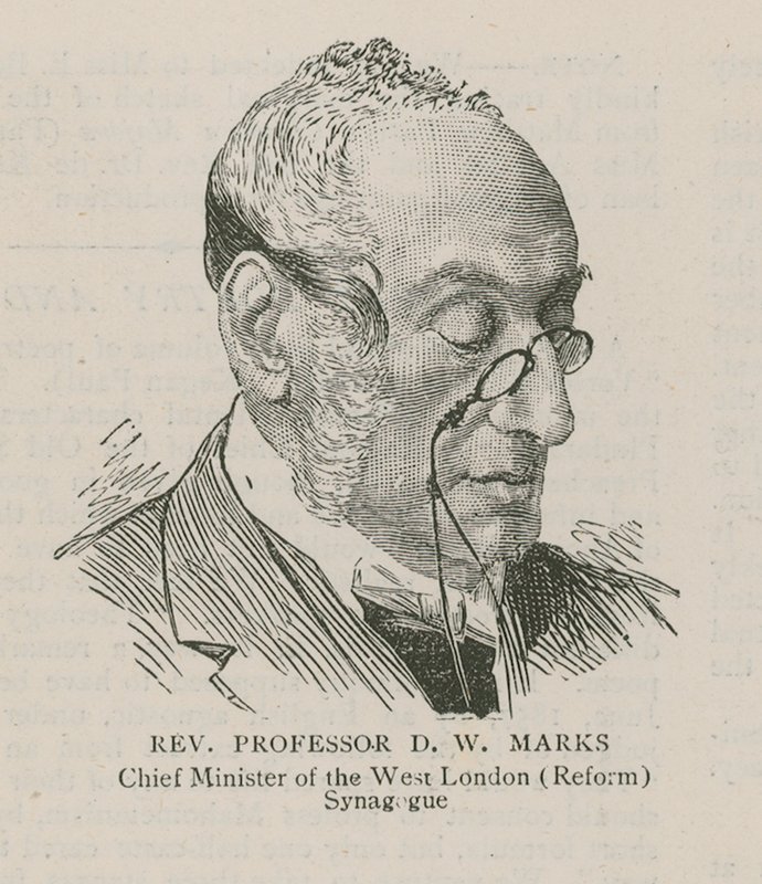 Dominee Professor D W Marks, Hoofdminister van de West London (Reform) Synagoge door English School