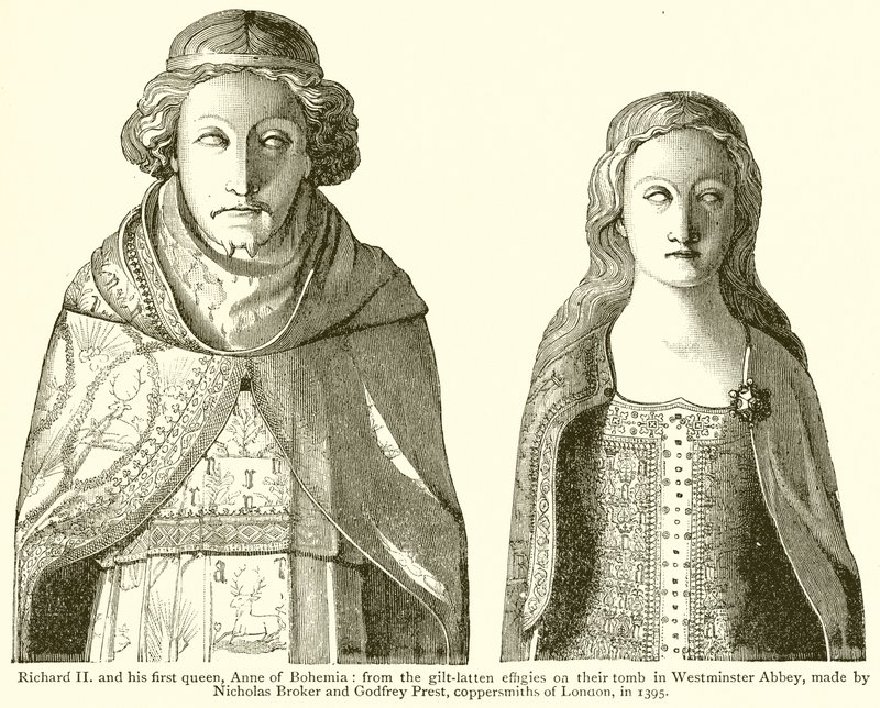 Richard II en zijn Eerste Koningin, Anne van Bohemen door English School
