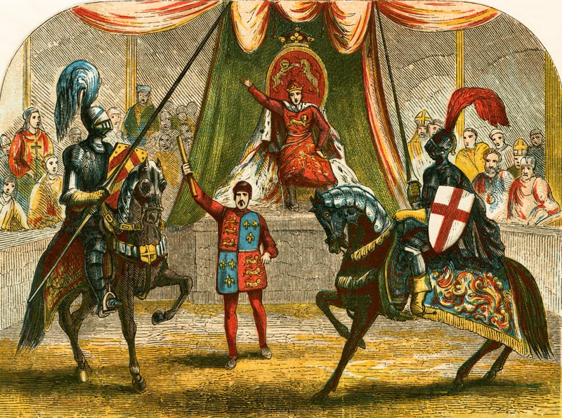 Richard II stopt het gevecht tussen de hertogen van Norfolk en Hereford door English School
