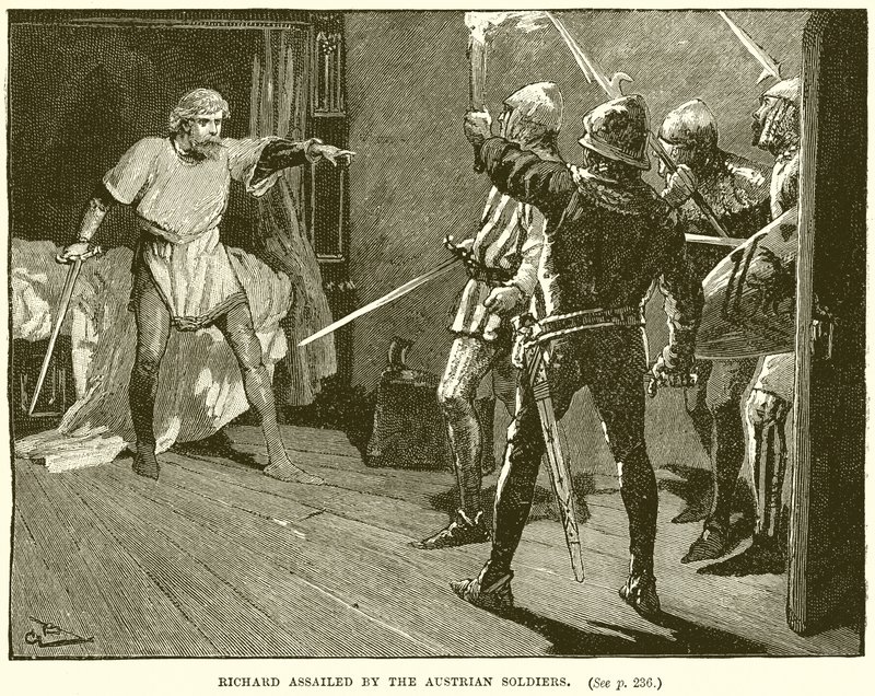 Richard aangevallen door de Oostenrijkse soldaten door English School