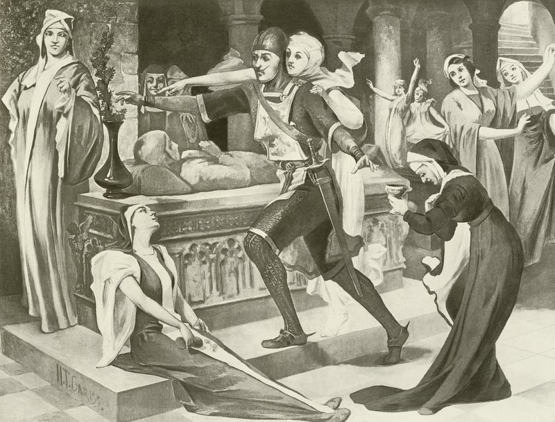 Robert de Duivel, Acte III scène iii (gravure) door English School
