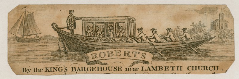 Roberts, bij het Konings Bargehouse nabij Lambeth Kerk door English School