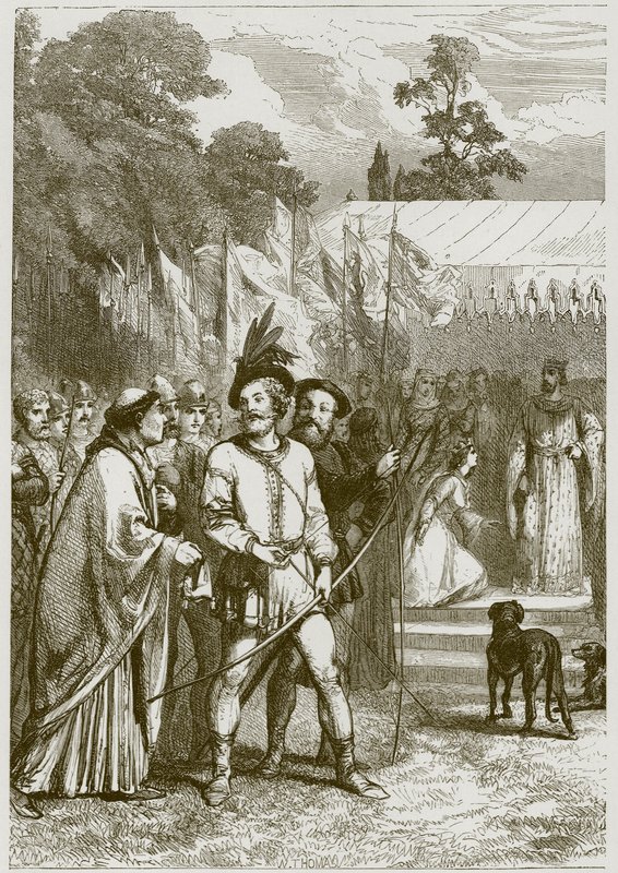 Robin Hood en koningin Katherine door English School