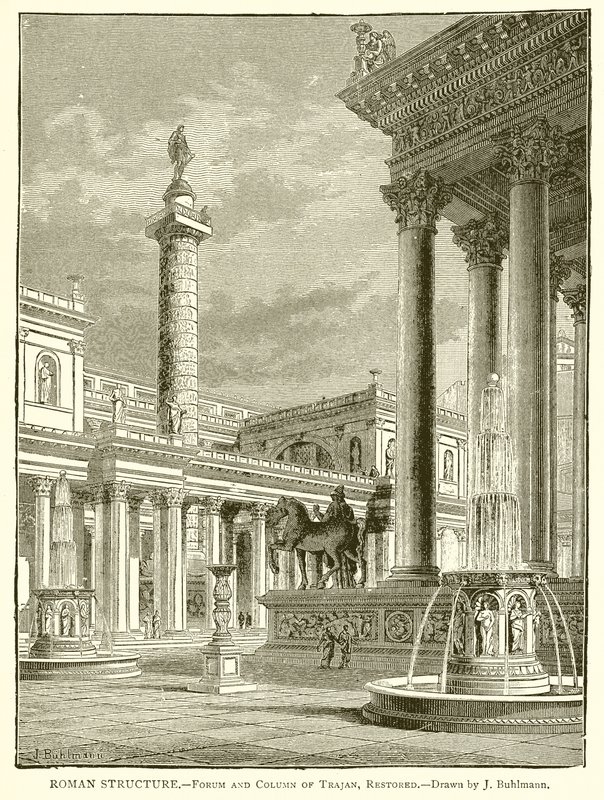 Romeinse Structuur.--Forum en Zuil van Trajanus, Hersteld door English School