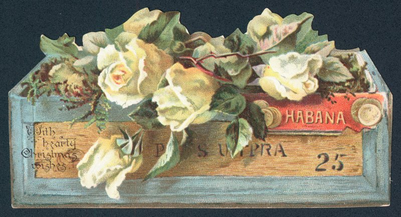 Rozen in sigarenkist, Kerstkaart door English School