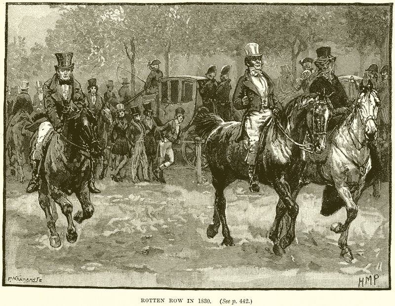 Rotten Row in 1830 door English School