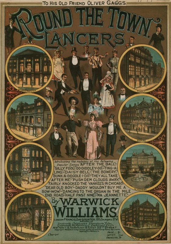 Round the Town Lancers door Warwick Williams; muziekpartituur door English School