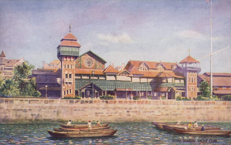 Royal Bombay Yacht Club (kleurenlitho) door English School
