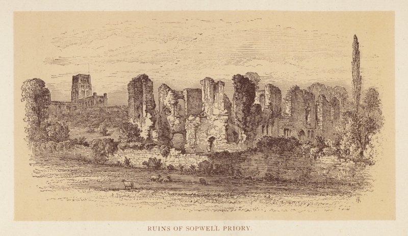 Ruïnes van Sopwell Priory door English School
