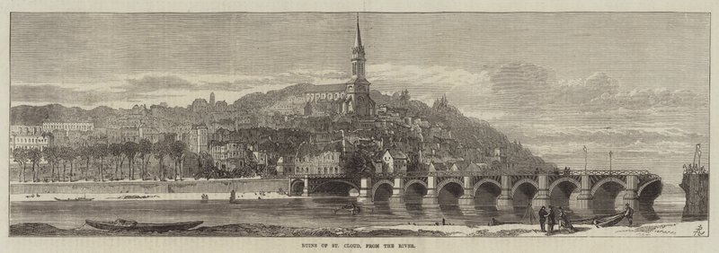 Ruïnes van St Cloud, vanaf de Rivier door English School