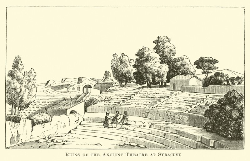 Ruïnes van het Oude Theater in Syracuse door English School