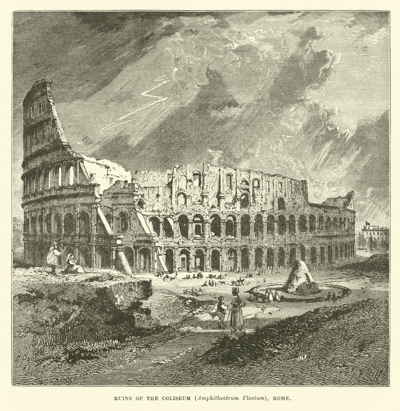 Ruïnes van het Colosseum, Amphitheatrum Flavium, Rome door English School