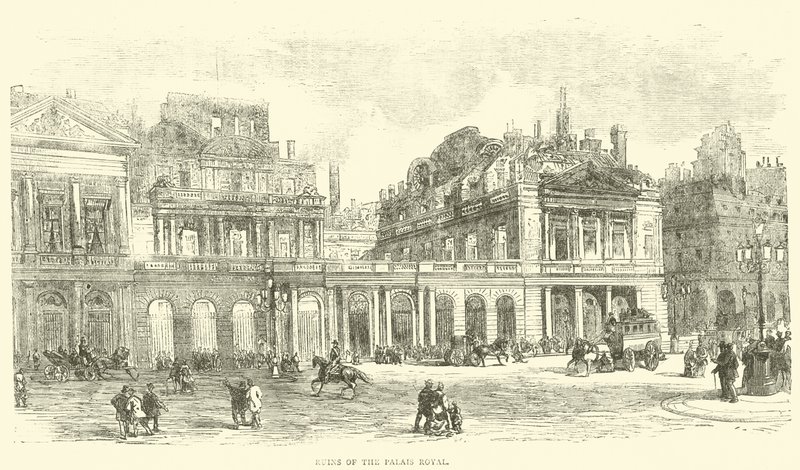 Ruïnes van het Palais Royal, mei 1871 door English School