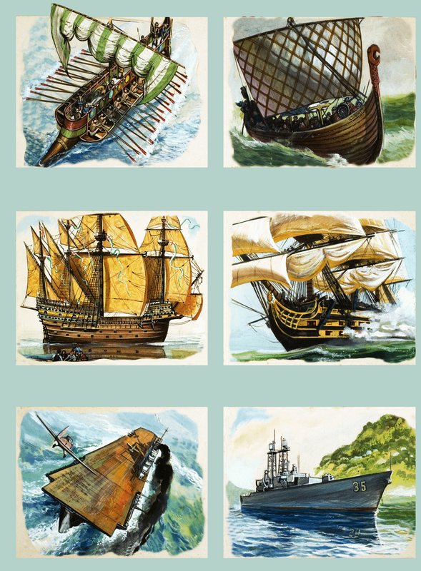 Montage van zeilschepen door English School