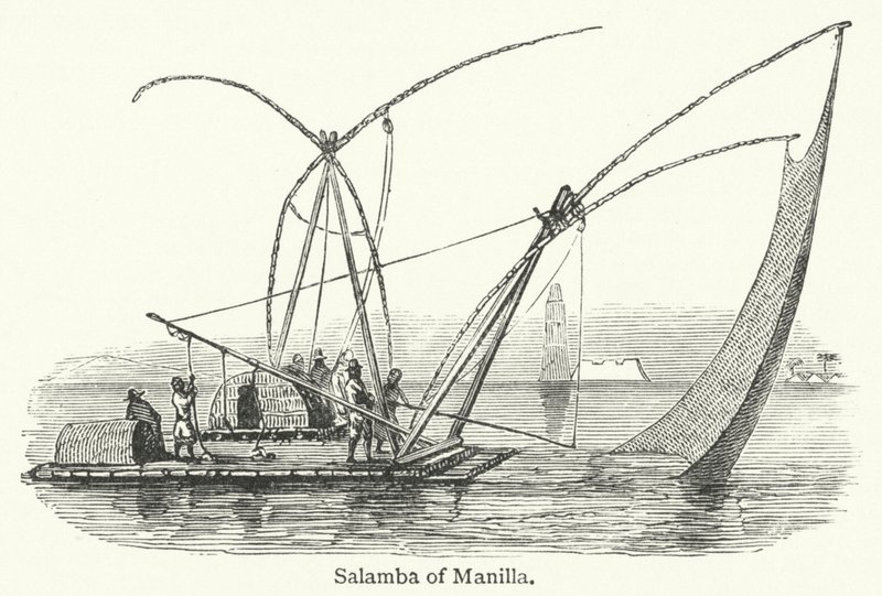Salamba van Manilla (gravure) door English School