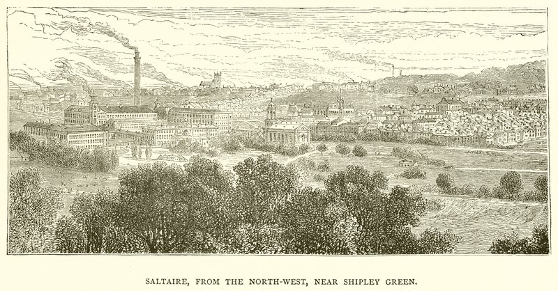 Saltaire, vanuit het noordwesten, nabij Shipley Green door English School