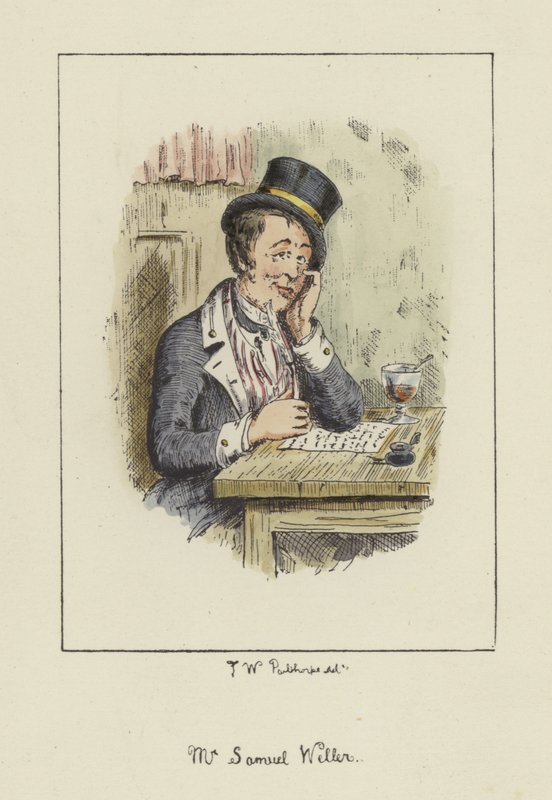 Sam Weller, uit de Pickwick Papers, door Charles Dickens door English School