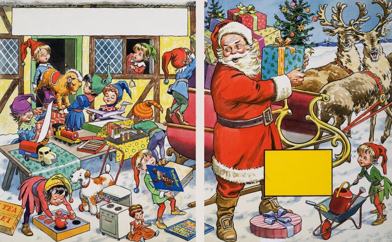 Kerstman organiseert cadeaus door English School
