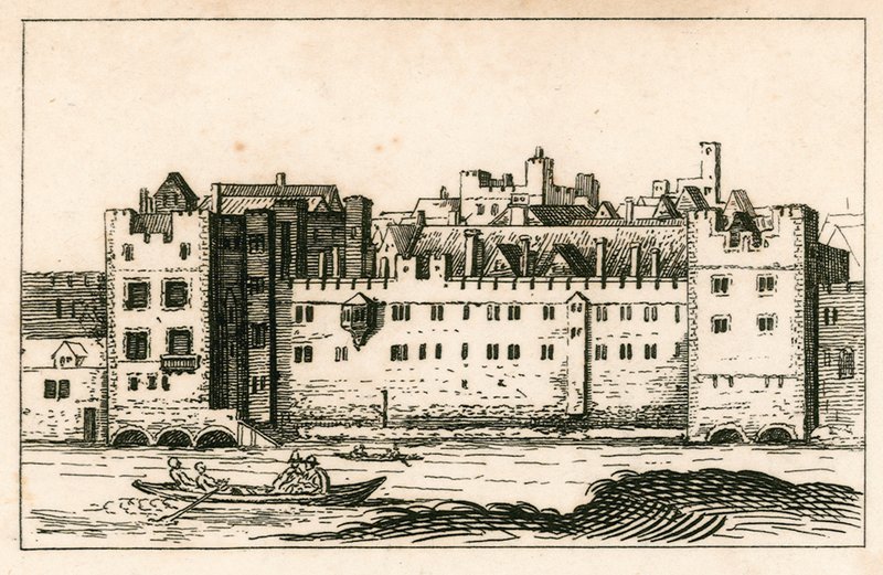 Savoy, Londen, zoals het was in het jaar 1650, van een ets door W Holler door English School