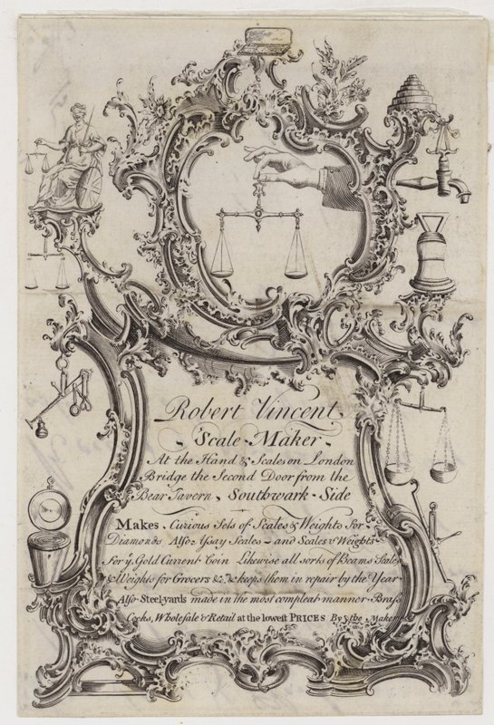 Schaalmaker, Robert Vincent, handelskaart door English School