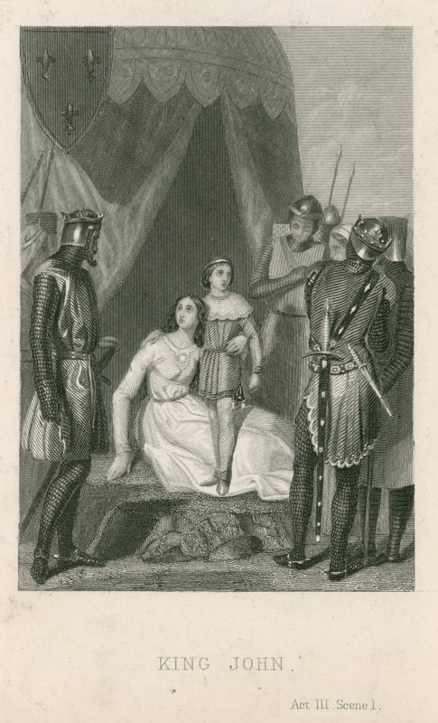 Scène uit King John van William Shakespeare door English School