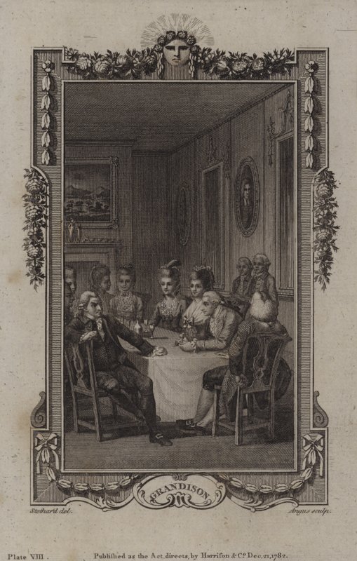 Scène uit De geschiedenis van Sir Charles Grandison, door Samuel Richardson door English School