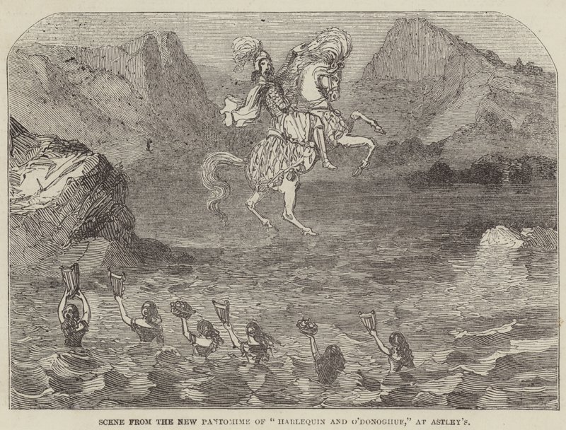 Scène uit de Nieuwe Pantomime van "Harlequin and O