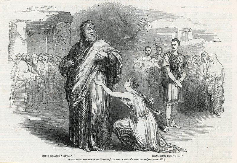 Scène uit de opera Norma in Her Majesty