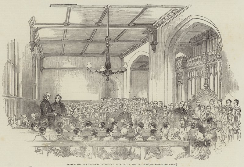 School voor de behoeftige blinden, examen van de leerlingen door English School
