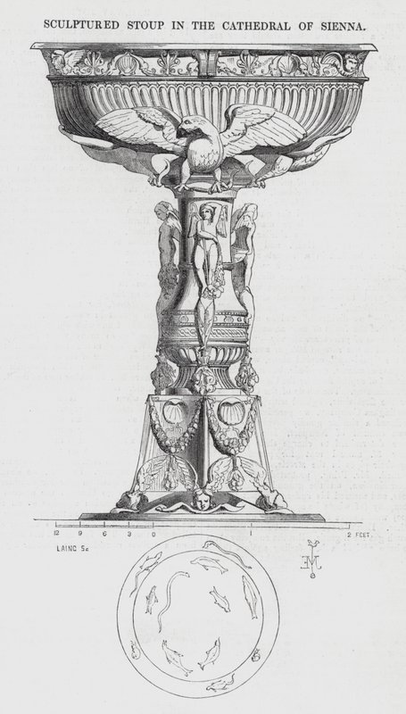 Beeldhouwwerk in de Kathedraal van Siena door English School