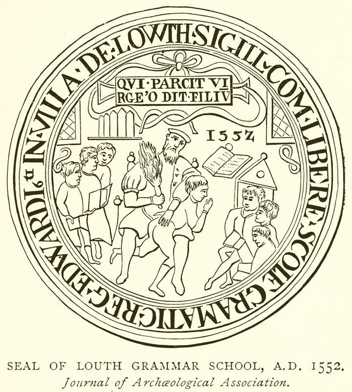 Zegel van Louth Grammar School, A.D. 1552 door English School