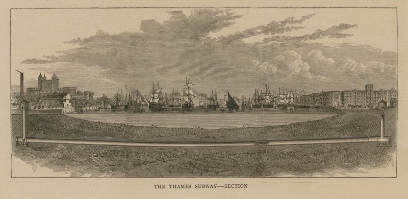 Doorsnede van de Thames Subway door English School