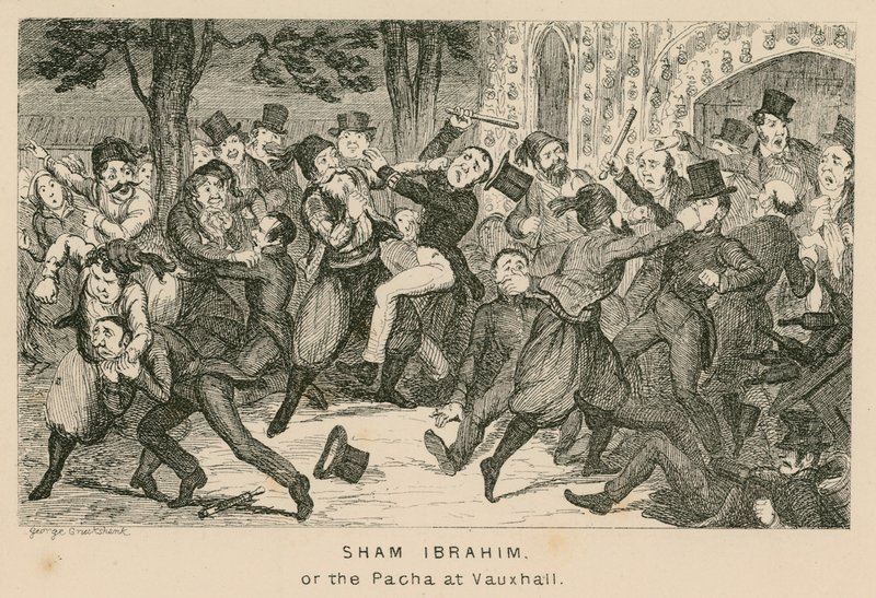 Sham Ibrahim of de Pacha in Vauxhall-tuinen, Londen door English School