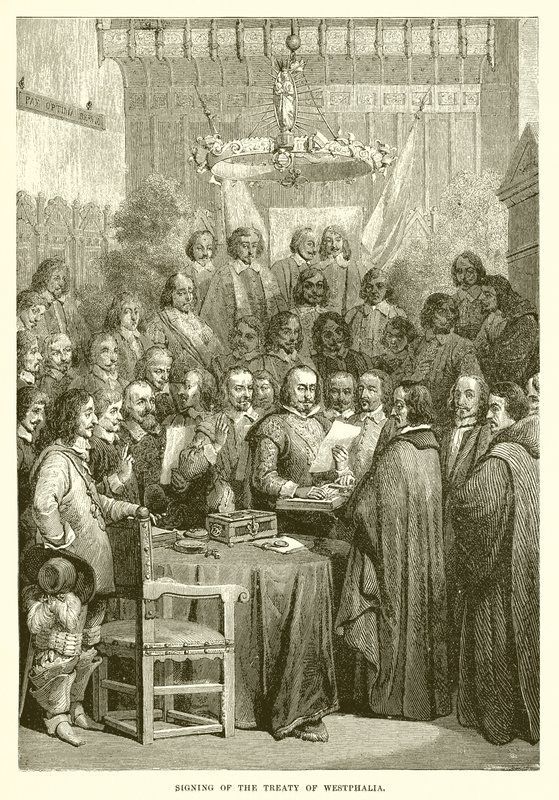 Ondertekening van het Verdrag van Westfalen door English School