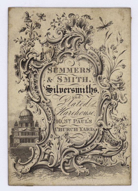 Zilversmeden, Summers & Smith, handelskaart door English School