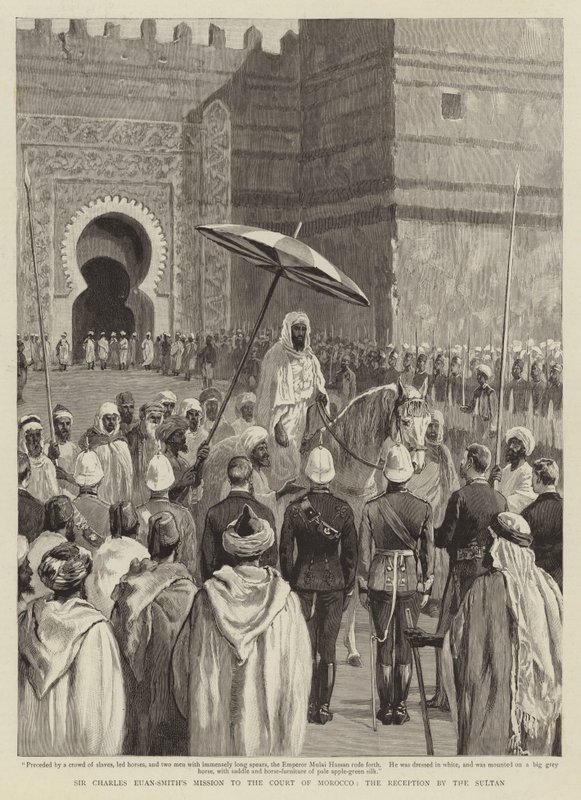 Missie van Sir Charles Euan-Smith naar het hof van Marokko, de ontvangst door de sultan door English School